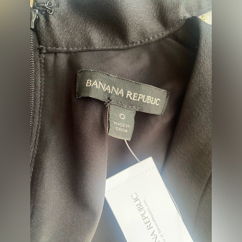 NWT Banana republic wide leg black crepe v-neck jumpsuit size 0 Pockets - Picture 4 of 14